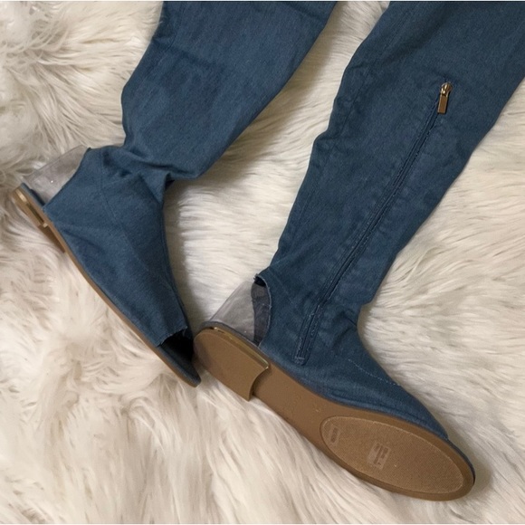 NWT BAMBOO blue denim thigh high open toe and heel 🙂 - Picture 5 of 5